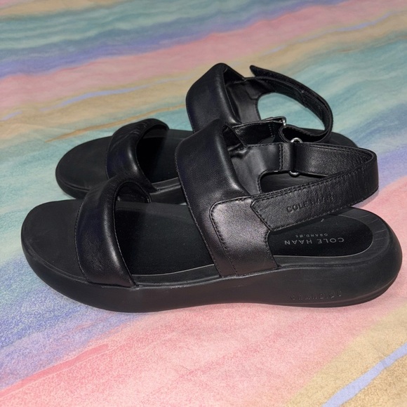 Cole Haan Zerogrand Meritt Leather Strappy women’s  Sandals black size 10.5 - Picture 1 of 6